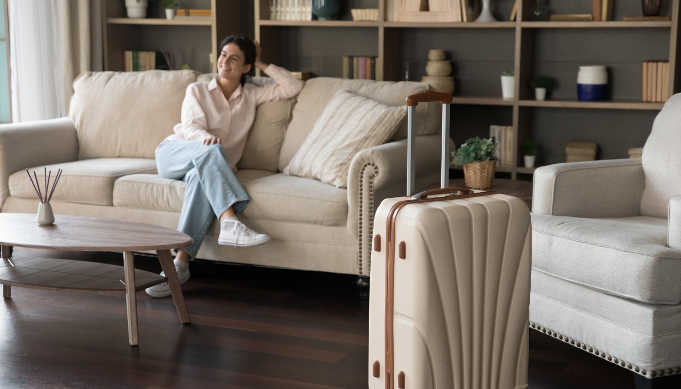 girl relaxing in a vacation rental