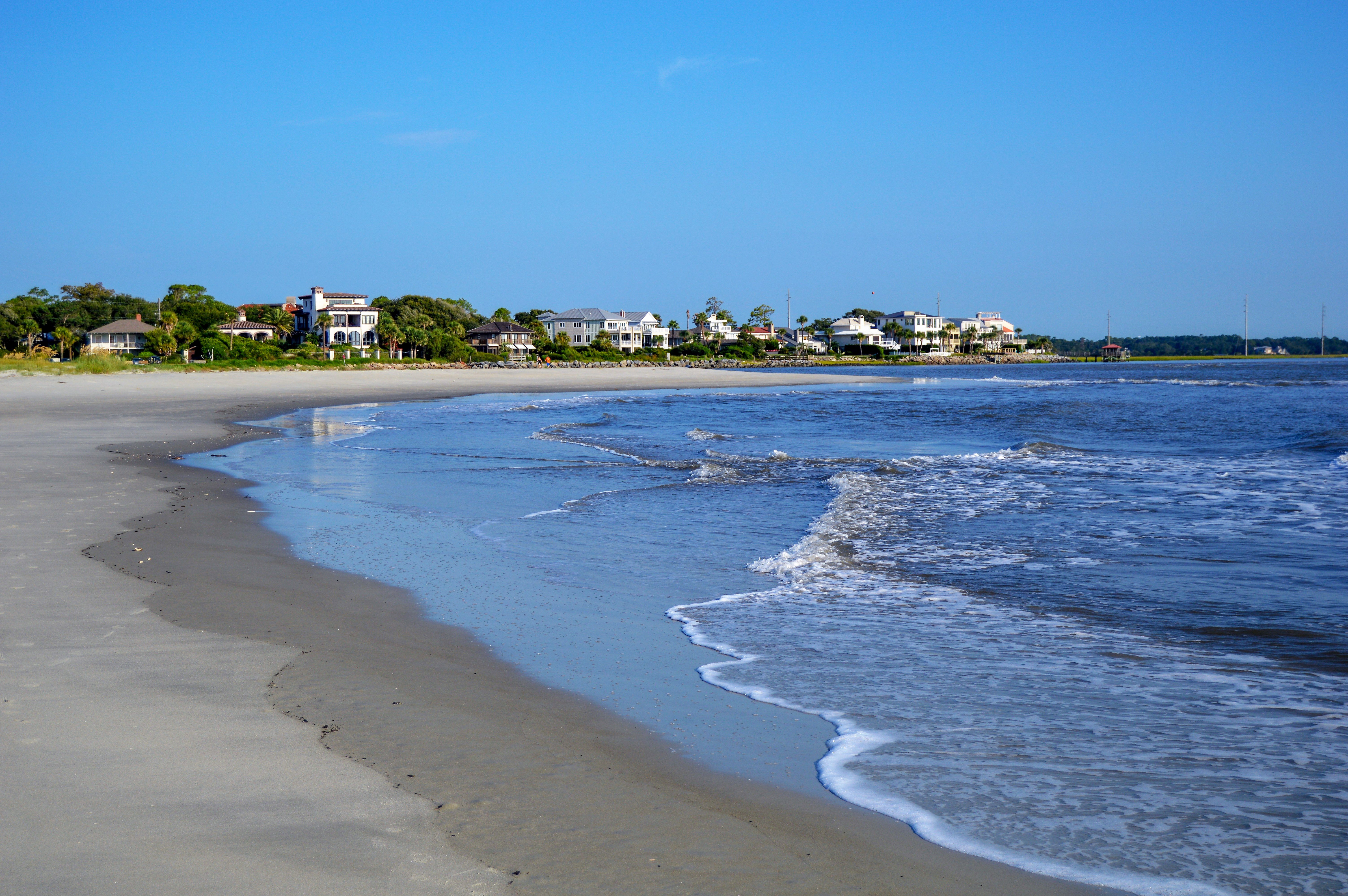 beach on st. simons island during the wintere